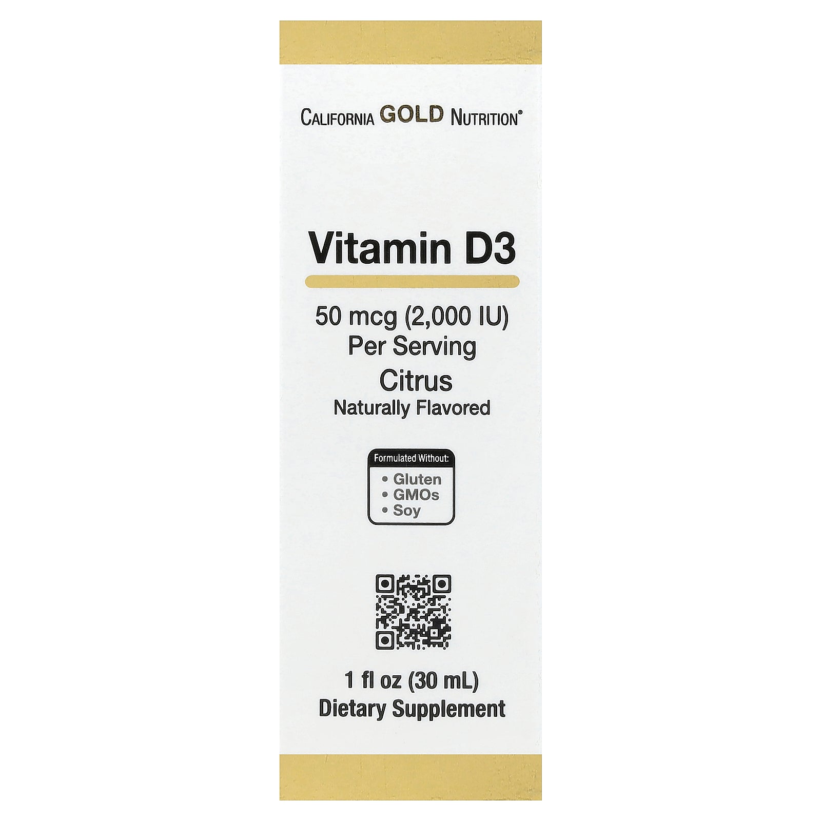 California Gold Nutrition, Vitamin D3, Citrus, 1 fl oz (30 ml)