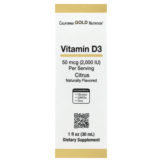 California Gold Nutrition, Vitamin D3, Citrus, 1 fl oz (30 ml)