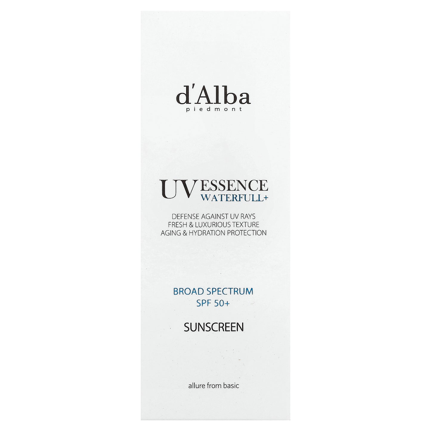 d'Alba, UV Essence Waterfull+ Sunscreen, SPF 50+, 1.69 fl oz (50 ml)