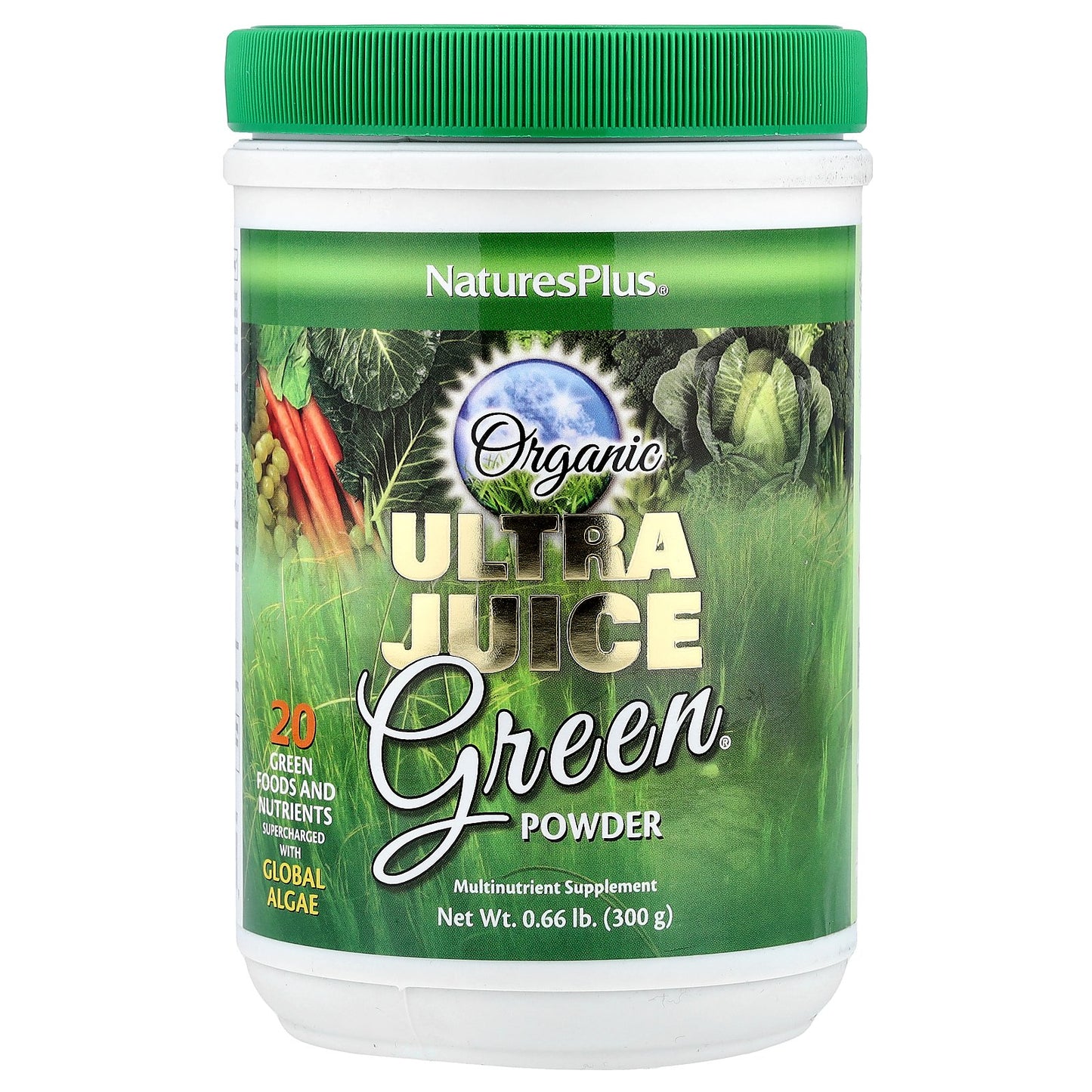 NaturesPlus, Organic Ultra Juice Green® Powder, 0.66 lb (300 g)