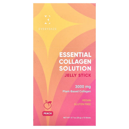 Everydaze, Essential Collagen Solution Jelly Stick, Peach, 10 Sticks, 0.7 oz (20 g) Each