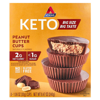 Atkins, Keto, Peanut Butter Cups, 8 Cups, 1.06 oz (30 g) Each