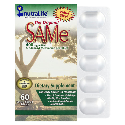 NutraLife, SAMe, 400 mg, 60 Enteric Coated Tablets
