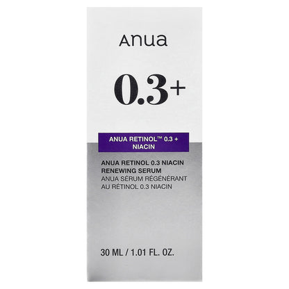 Anua, Retinol™ 0.3% + Niacin Renewing Serum, 1.01 fl oz (30 ml)