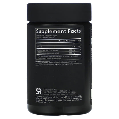 Sports Research, Vegan CLA 1250, 1,250 mg, 90 Veggie Softgels