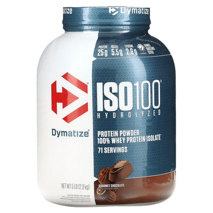 Dymatize, ISO100® Hydrolyzed, 100% Whey Protein Isolate, Gourmet Chocolate, 5 lbs (2.3 kg)
