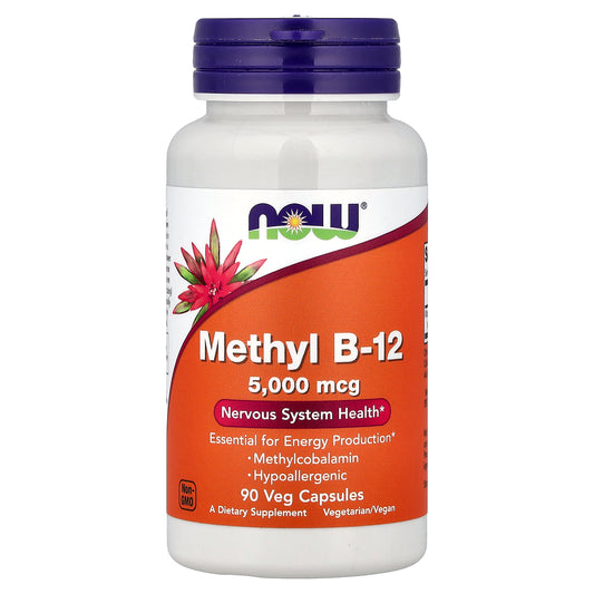 NOW Foods, Methyl B-12, 5,000 mcg, 90 Veg Capsules