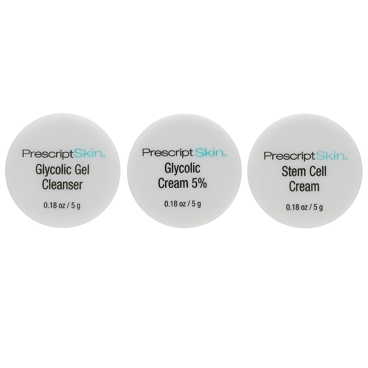 PrescriptSkin, Glycolic Trial Set, 3 Jars, 0.18 oz (5 g) Each