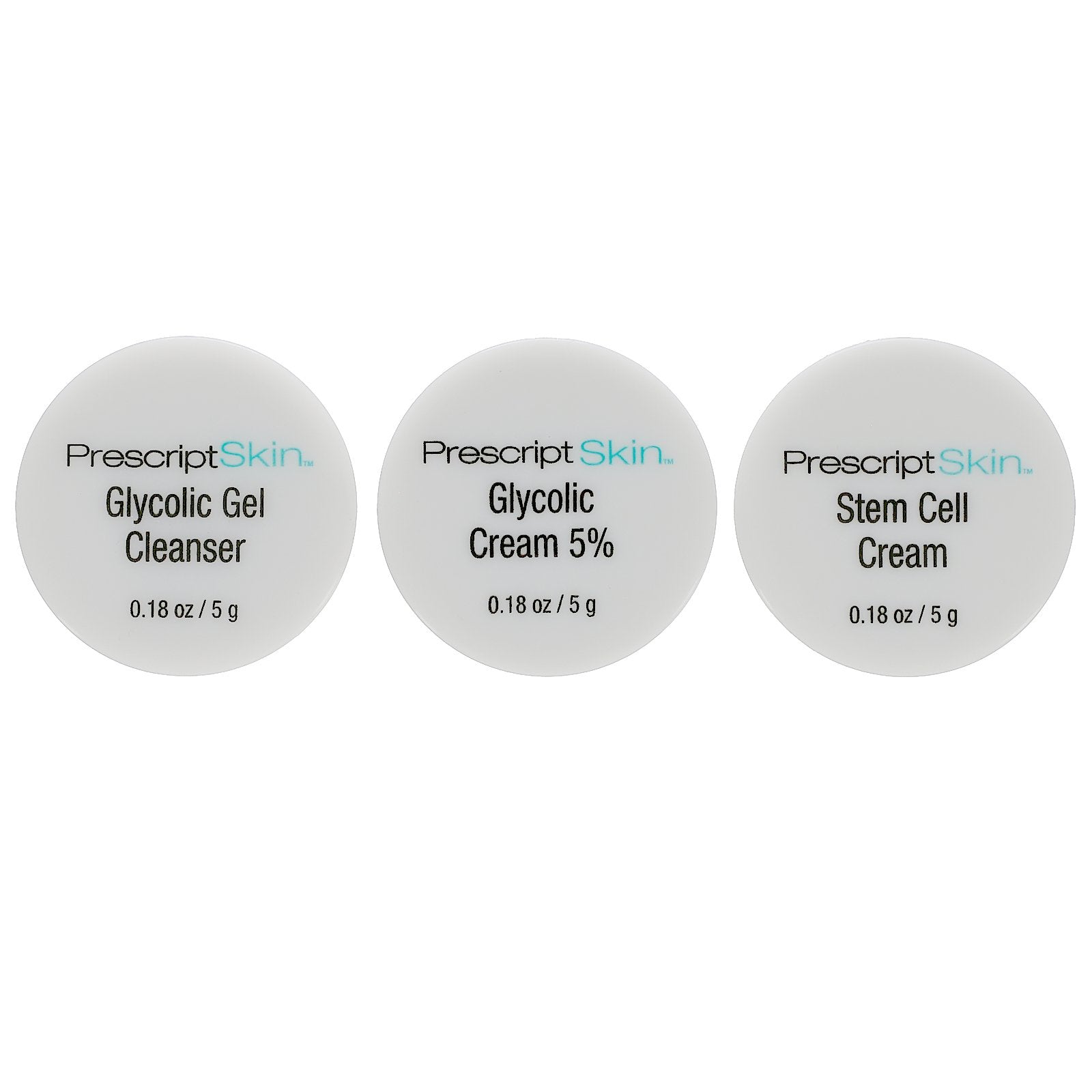 PrescriptSkin, Glycolic Trial Set, 3 Jars, 0.18 oz (5 g) Each