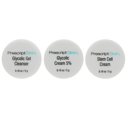 PrescriptSkin, Glycolic Trial Set, 3 Jars, 0.18 oz (5 g) Each