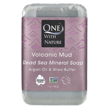 One with Nature, Dead Sea Mineral Bar Soap, Volcanic Mud, 7 oz (198 g)