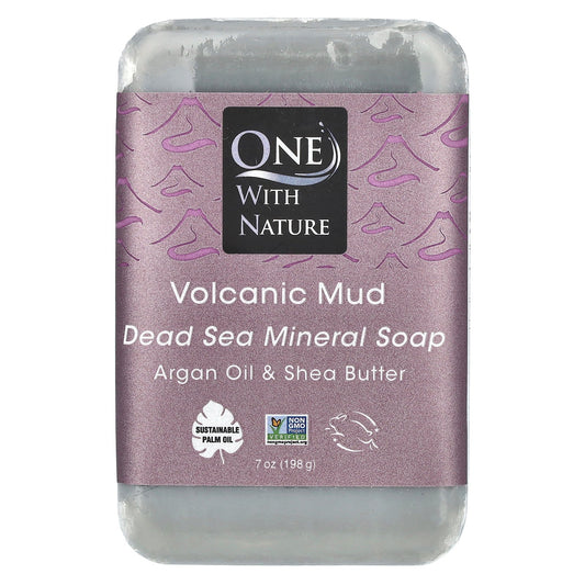 One with Nature, Dead Sea Mineral Bar Soap, Volcanic Mud, 7 oz (198 g)