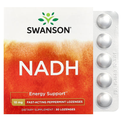 Swanson, NADH, Peppermint, 10 mg, 30 Lozenges