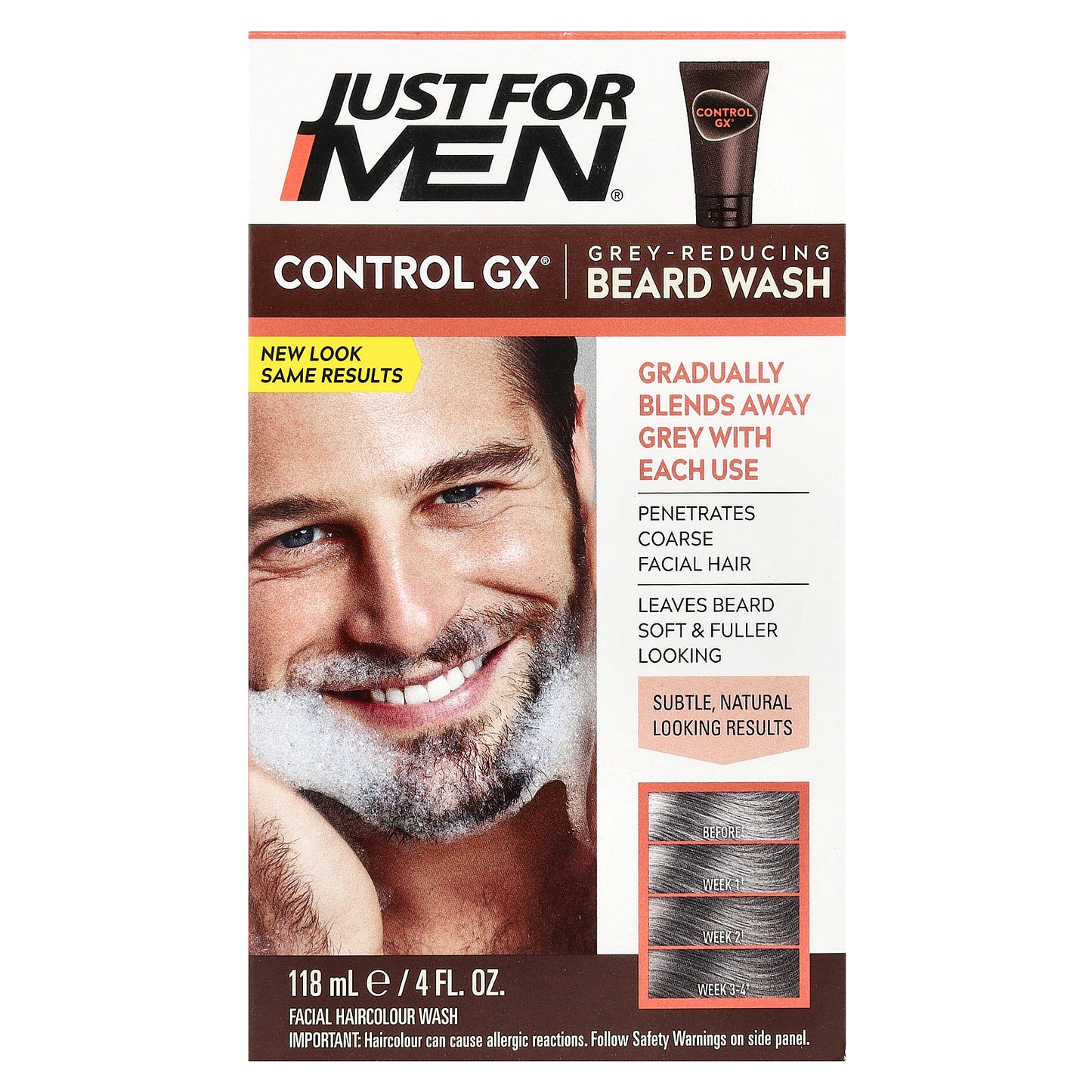 Just for Men, Control GX®, Grey-Reducing Beard Wash, 4 fl oz (118 ml)