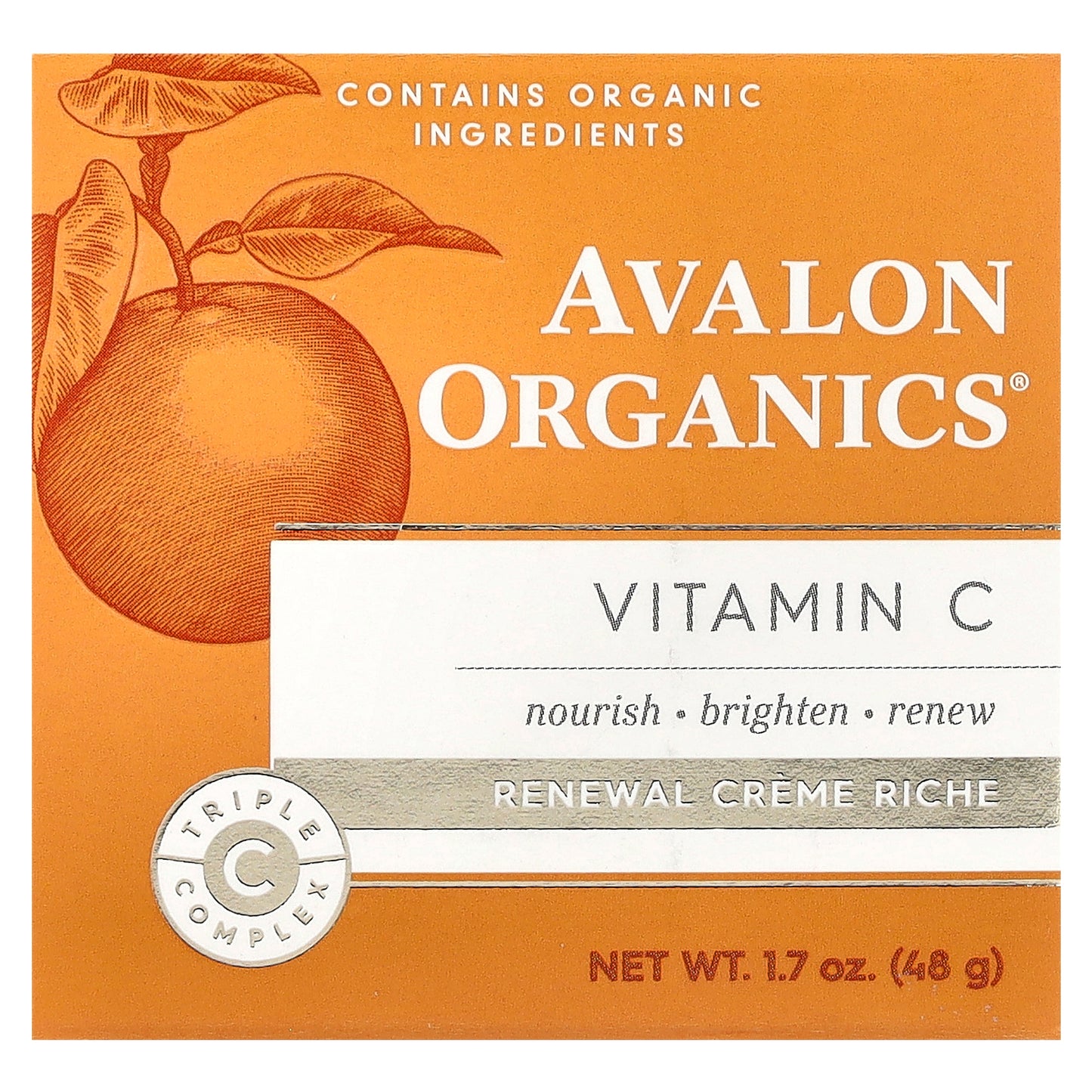 Avalon Organics, Vitamin C, Renewal Creme Riche, 1.7 oz (48 g)