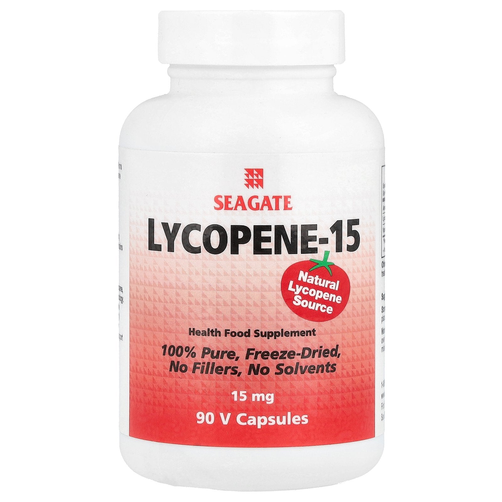 Seagate, Lycopene-15, 15 mg, 90 V Capsules