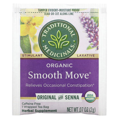 Traditional Medicinals, Organic Smooth Move, Original with Senna, Caffeine Free, 16 Wrapped Tea Bags, 1.13 oz (32 g)