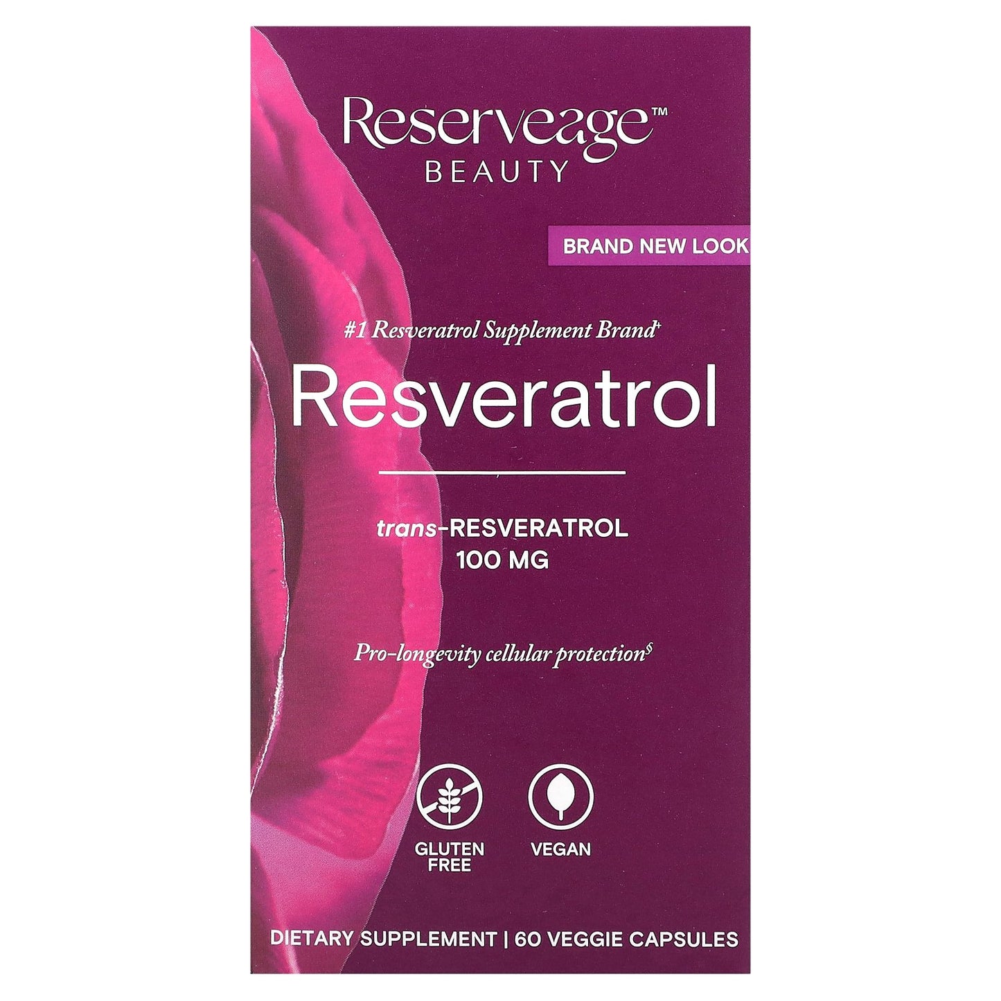 Reserveage Beauty, Resveratrol, 100 mg, 60 Veggie Capsules