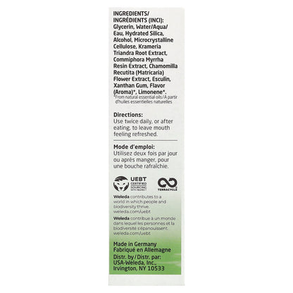 Weleda, Oral Care, Plant Gel Toothpaste, Fluoride Free, Spearmint, 2.5 fl oz (75 ml)