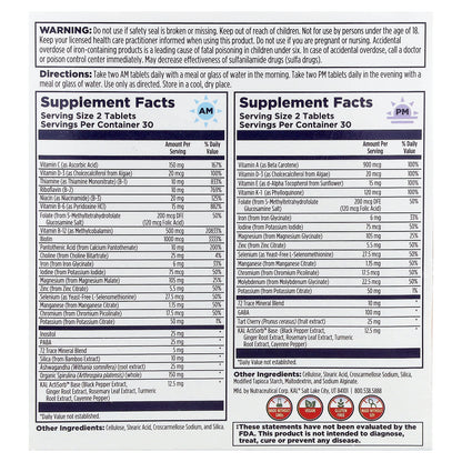 KAL, Women's Multivitamin, Morning & Evening, 2 Pack, 60 Tablets Each