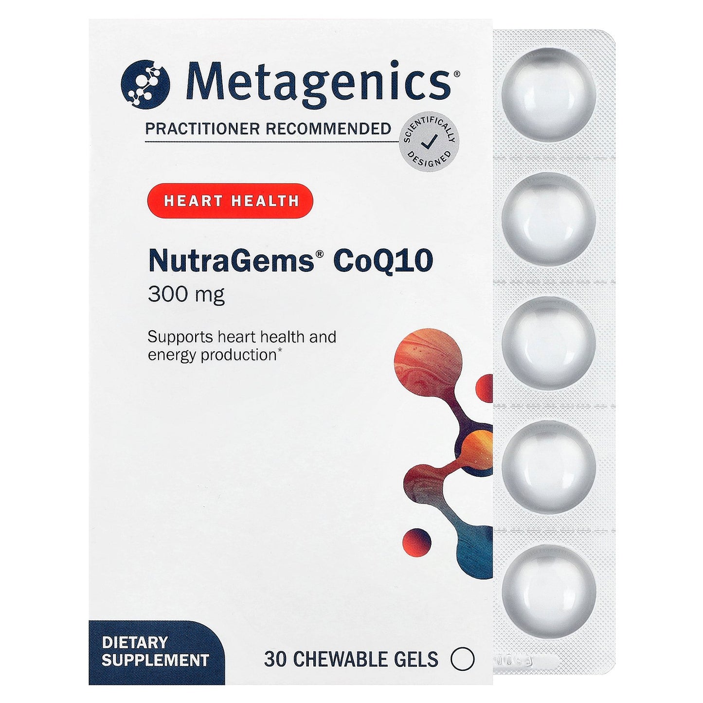 Metagenics, NutraGems® CoQ10, 300 mg, 30 Chewable Gels