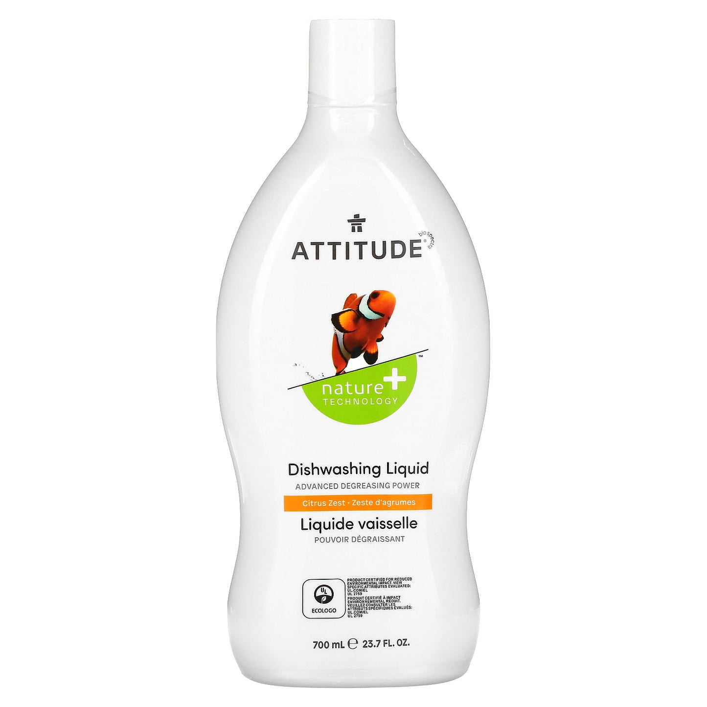 ATTITUDE, Dishwashing Liquid, Citrus Zest, 23.7 fl oz (700 ml)