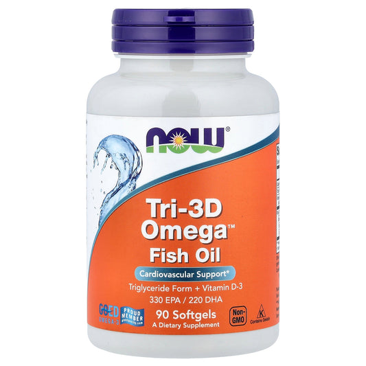 NOW Foods, Tri-3D Omega™ Fish Oil, 90 Softgels