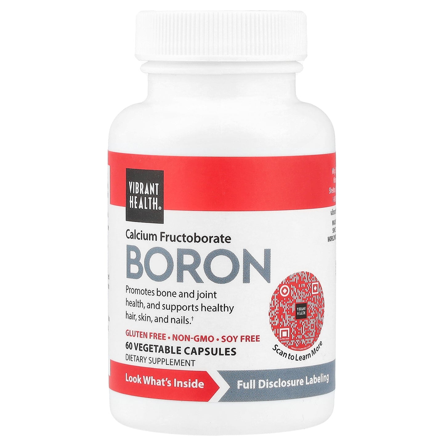 Vibrant Health, Boron, 60 Vegetable Capsules