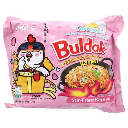 Buldak™, Stir-Fried Ramen, Spicy Chicken, Carbonara, 5 Packs, 4.58 oz (130 g) Each