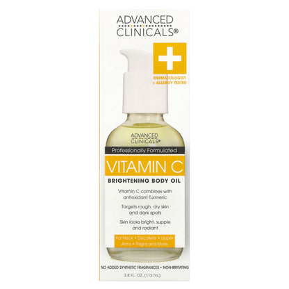 Advanced Clinicals, Vitamin C, Brightening Body Oil, 3.8 fl oz (112 ml)