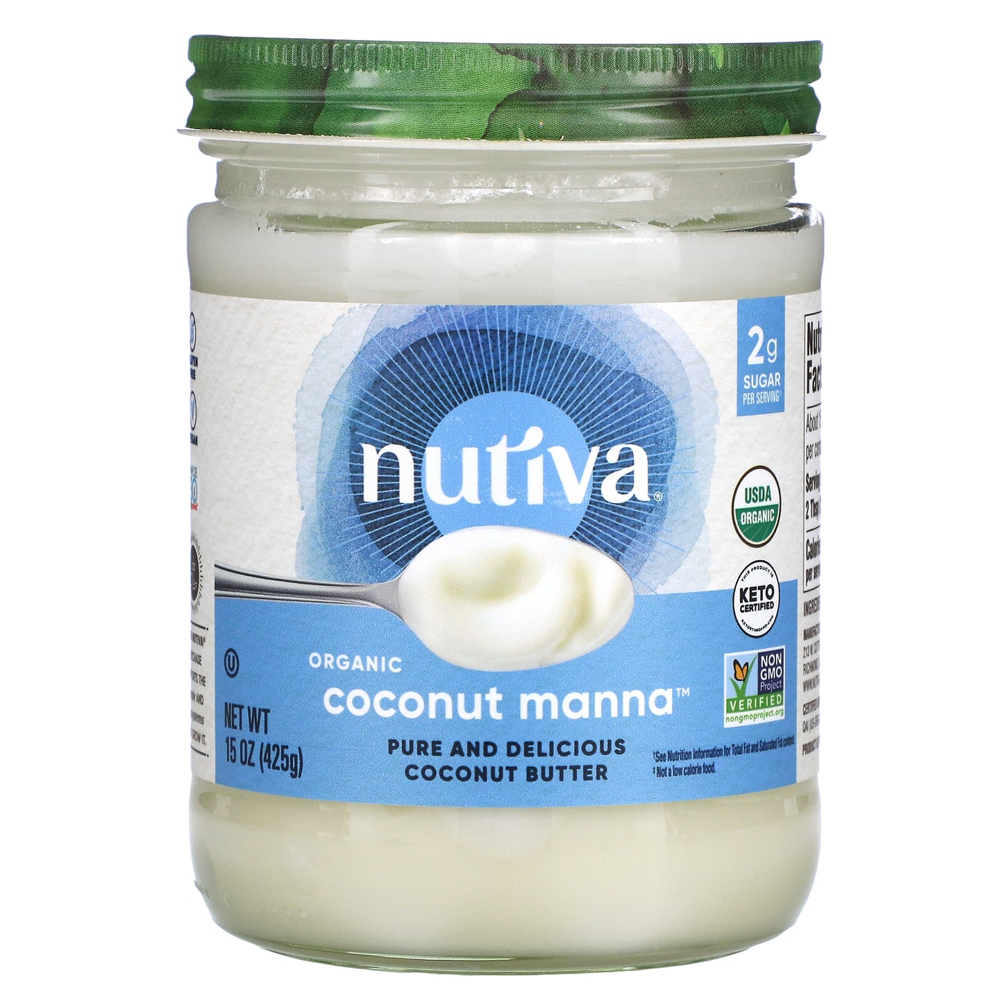 Nutiva, Organic Coconut Manna, Pure and Delicious Coconut Butter, 15 oz (425 g)