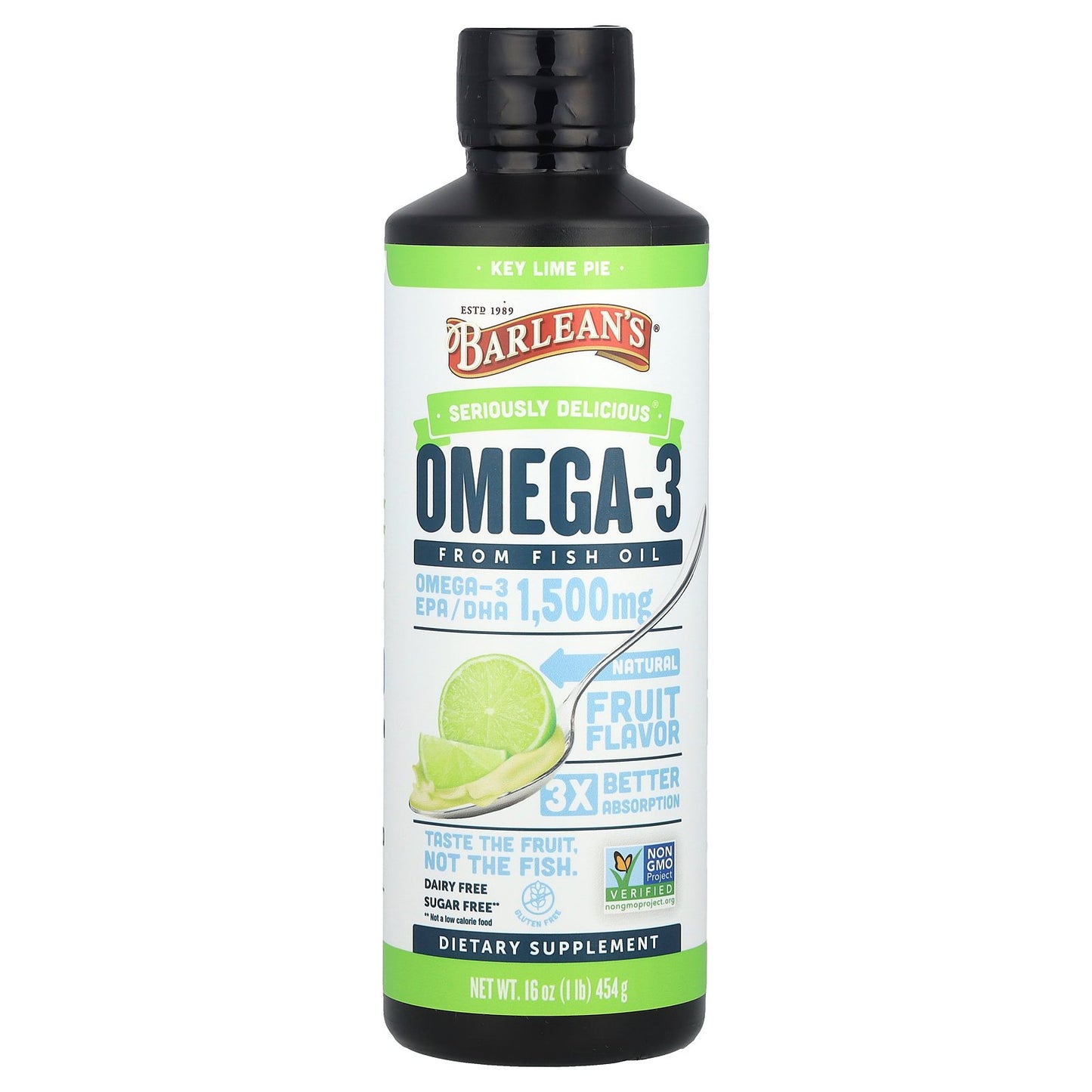 Barlean's, Seriously Delicious®, Omega-3 From Fish Oil, Key Lime Pie, 16 oz (454 g)
