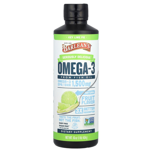 Barlean's, Seriously Delicious®, Omega-3 From Fish Oil, Key Lime Pie, 16 oz (454 g)
