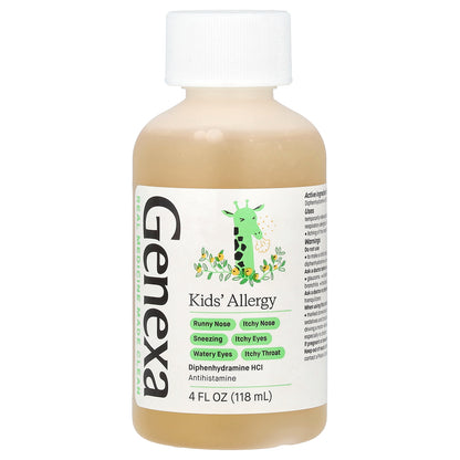 Genexa, Kids' Allergy, Ages 6+, Organic Agave, 12.5 mg, 4 fl oz (118 ml)