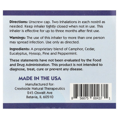 Creekside Natural Therapeutics, Children's Sniffle Sticks, 4 Inhalers