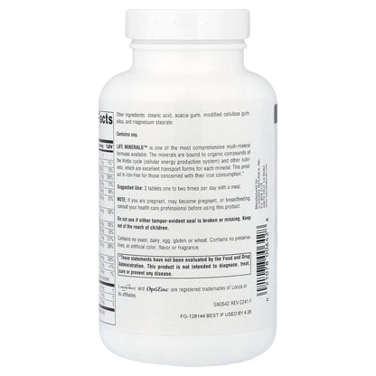 Source Naturals, Life Minerals™, No Iron, 120 Tablets
