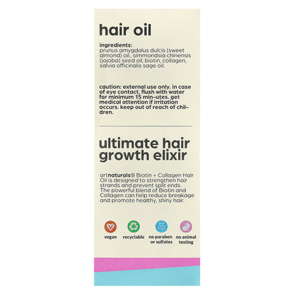 artnaturals, Hair Growth Kit, Biotin + Collagen Oil, 2 Piece Kit