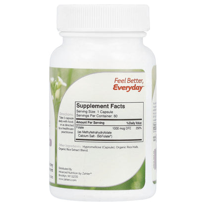 Zahler, Methylfolate, 1,000 mcg DFE, 60 Capsules