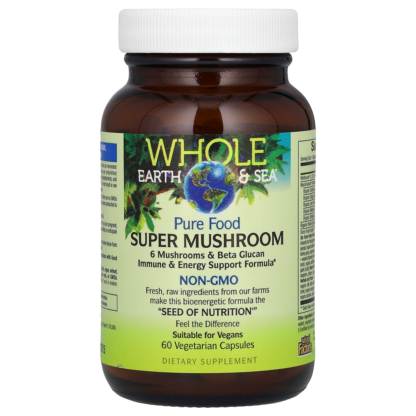 Natural Factors, Whole Earth & Sea®, Super Mushroom, 60 Vegetarian Capsules