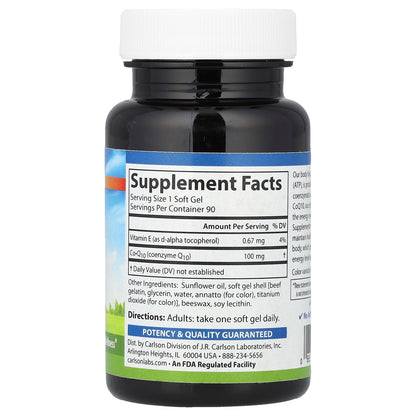 Carlson, CoQ10, 100 mg, 90 Soft Gels