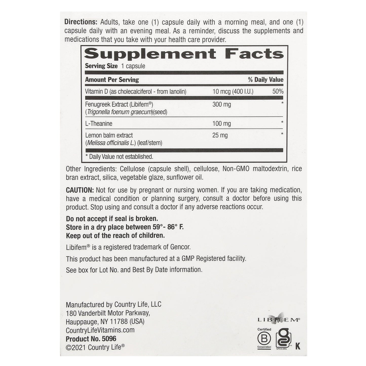 Country Life, Libido Rescue™, 60 Vegetarian Capsules