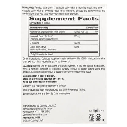 Country Life, Libido Rescue™, 60 Vegetarian Capsules