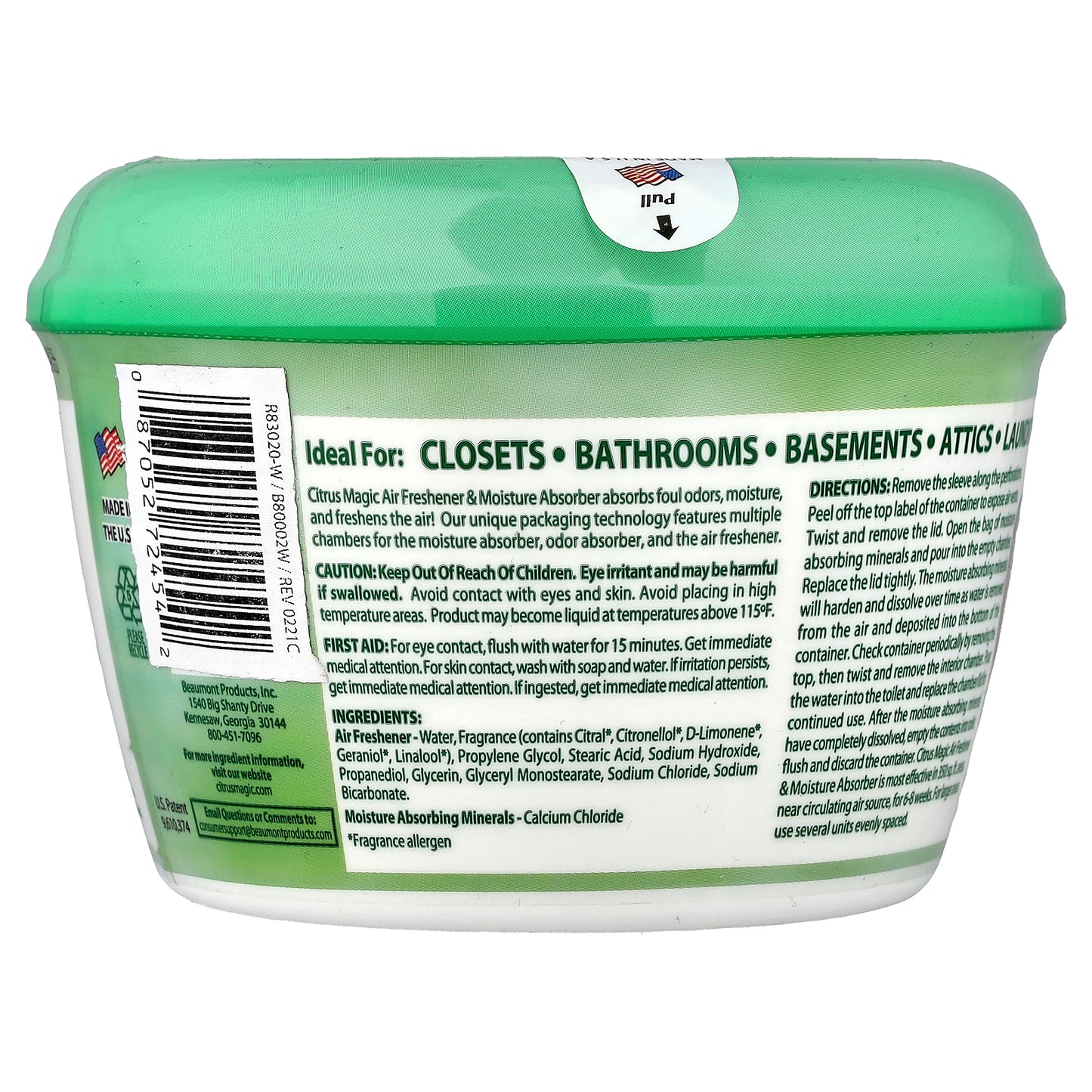 Citrus Magic, Air Freshener & Moisture Absorber, Fresh Citrus, 12.8 oz (362 g)