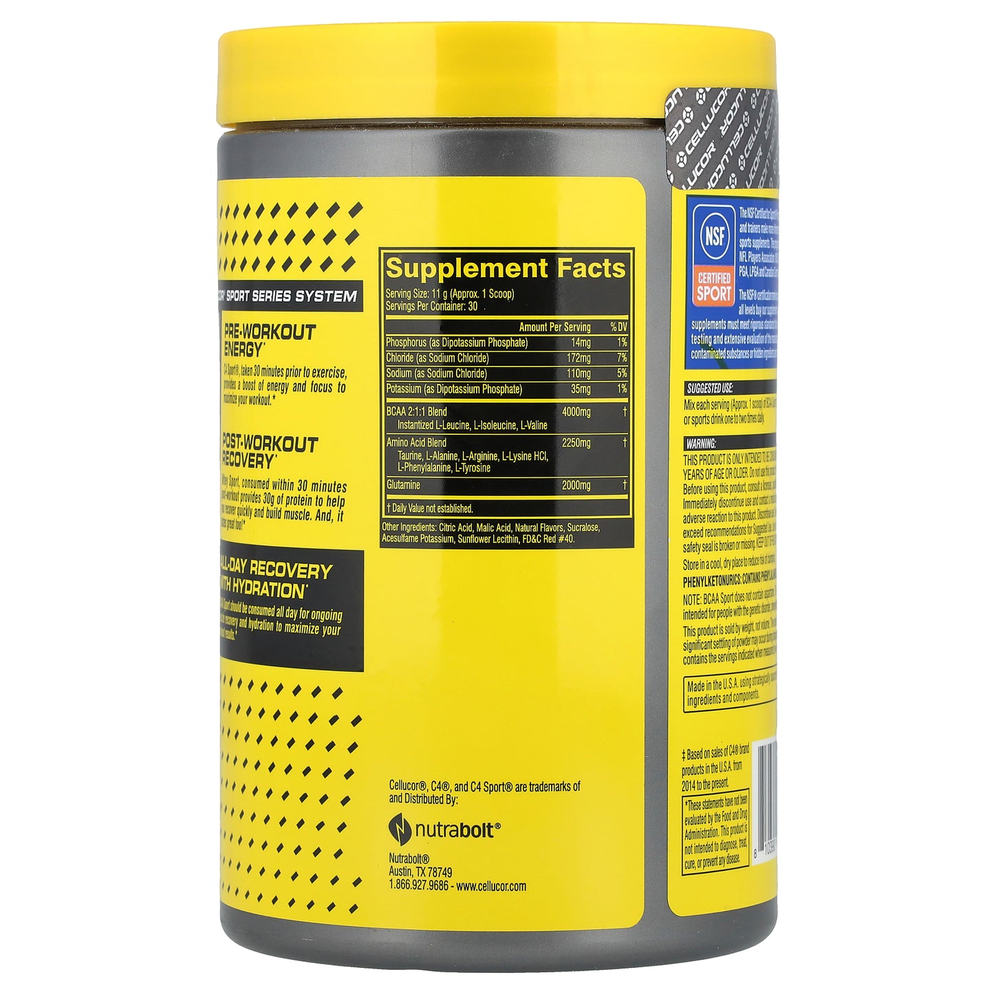 C4 / Cellucor, BCAA Sport, Cherry Limeade, 11.6 oz (330 g)