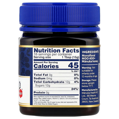 Manuka Health, Raw Manuka Honey, UMF 13+, MGO 400+, 8.8 oz (250 g)
