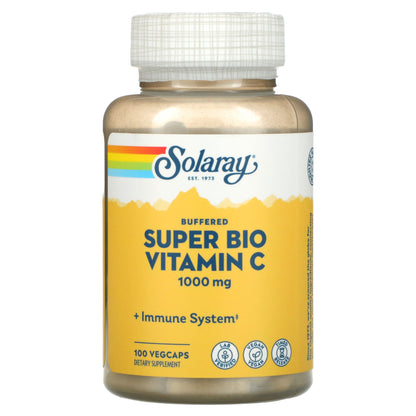 Solaray, Buffered Super Bio Vitamin C, 1,000 mg, 100 VegCaps (500 mg per Capsule)