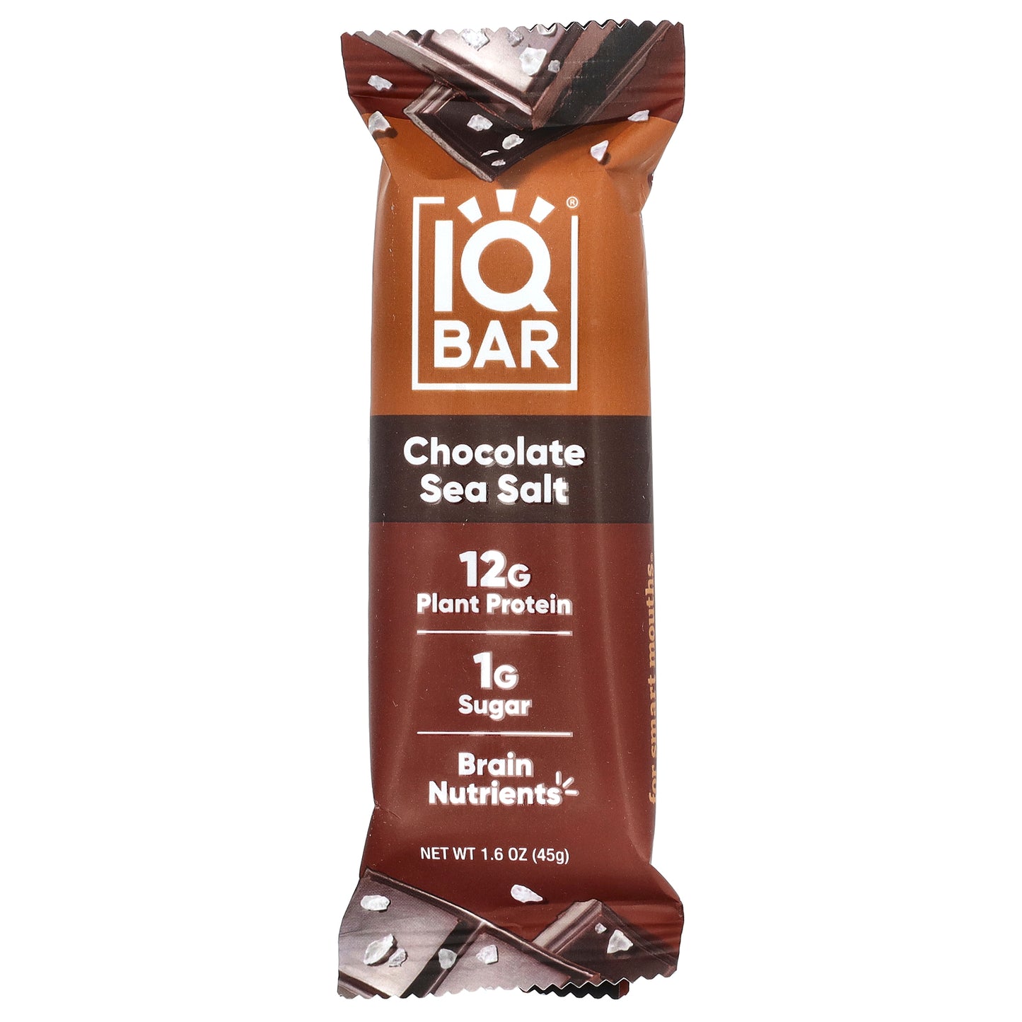 IQBAR, Plant Protein Bar, Chocolate Sea Salt, 12 Bars, 1.6 oz (45 g) Each