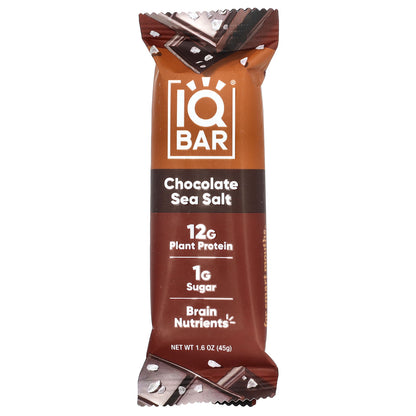 IQBAR, Plant Protein Bar, Chocolate Sea Salt, 12 Bars, 1.6 oz (45 g) Each