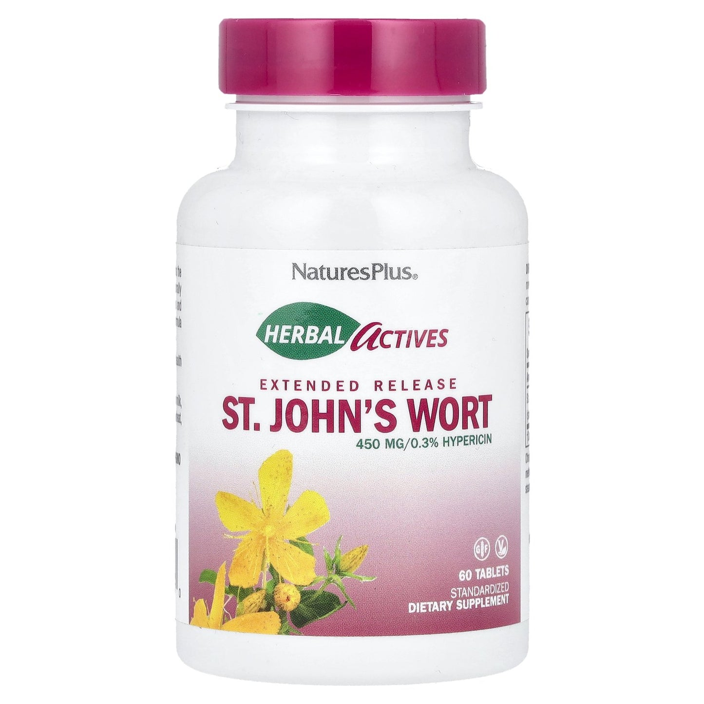NaturesPlus, Herbal Actives, St. John's Wort, 450 mg, 60 Tablets