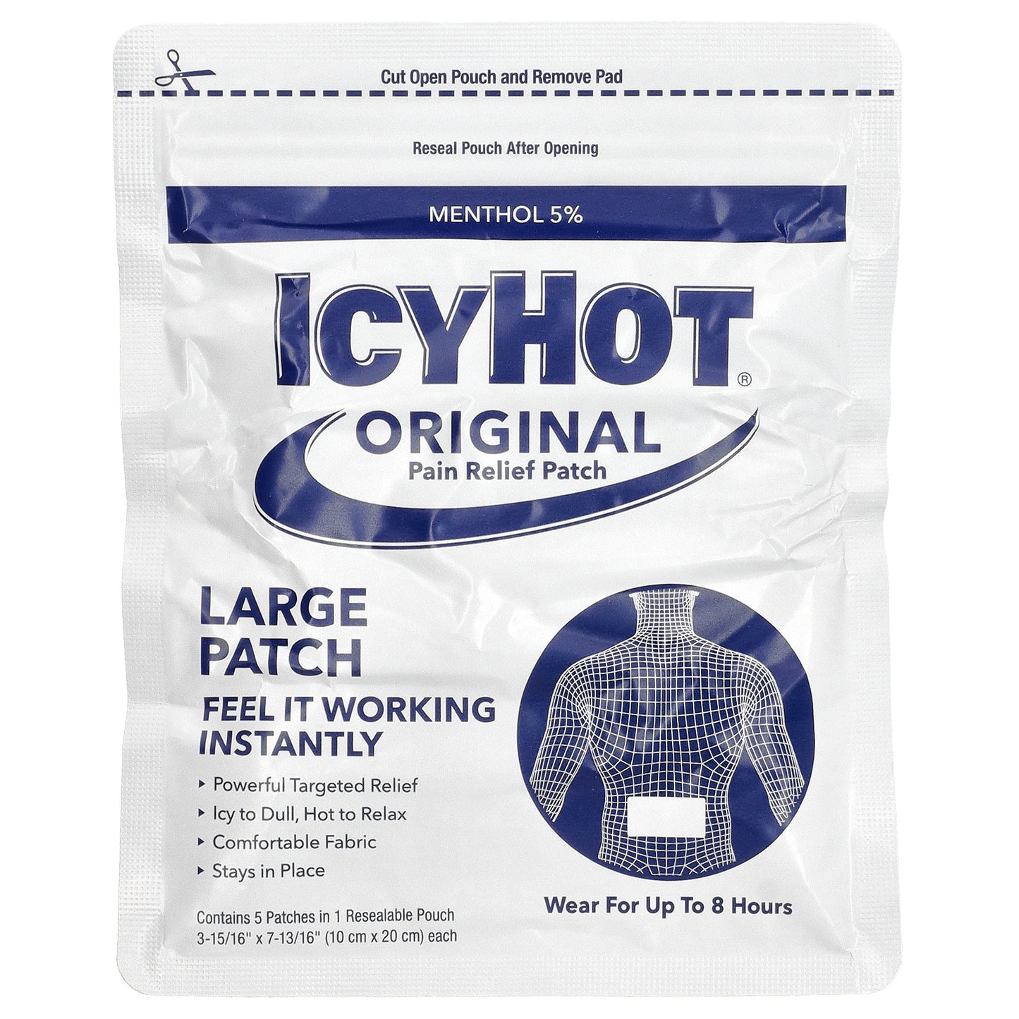 Icy Hot, Original Pain Relief Patch, Large, 5 Patches